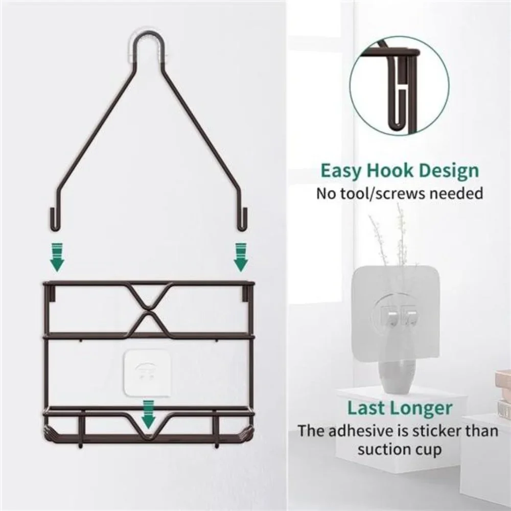 Shower Caddy Over Shower Head Hanging Bathroom Caddy for Shower Organizer 4Hooks